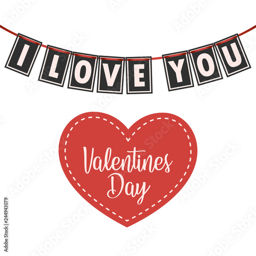 Valentine`s day heart with the inscription I love you.