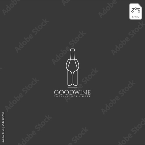beer glass and bottle creative logo template, icon element