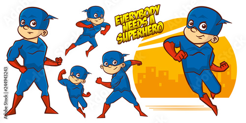 Superhero character Superheroes Set Vector illustration design