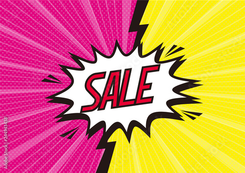 アメコミ素材SALE illustration halftone dot versus comic. Comics book template background. Pop art colorful backdrop.