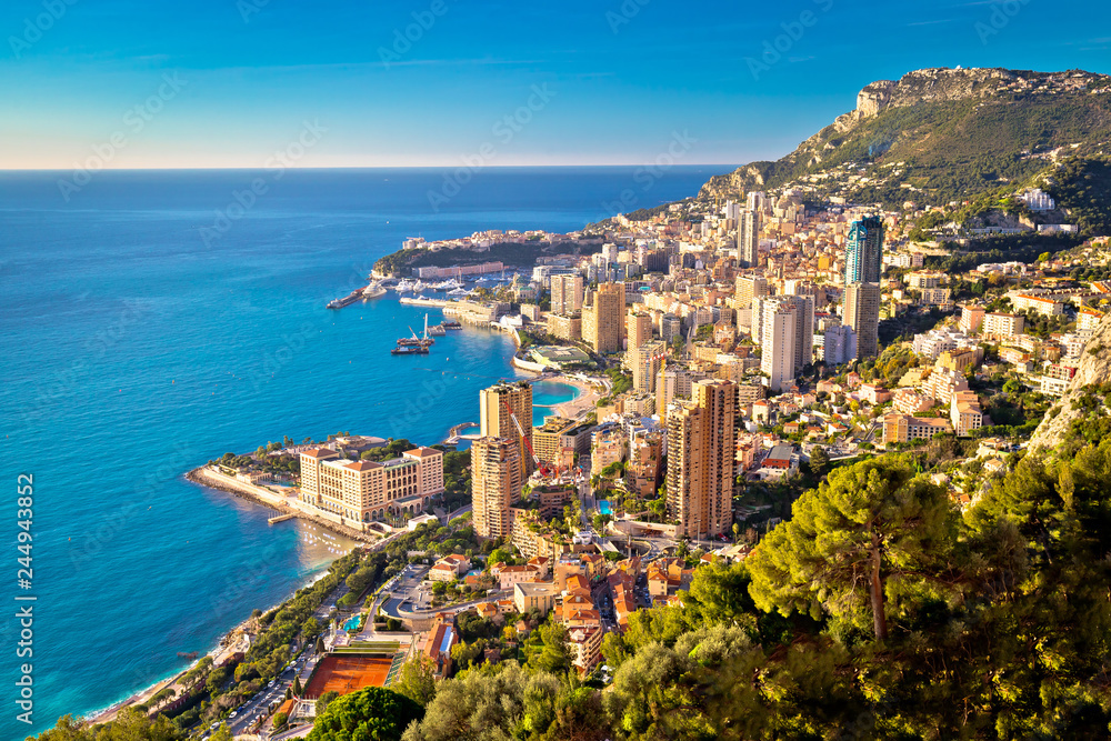 Fototapeta premium Monte Carlo cityscape colorful view from above