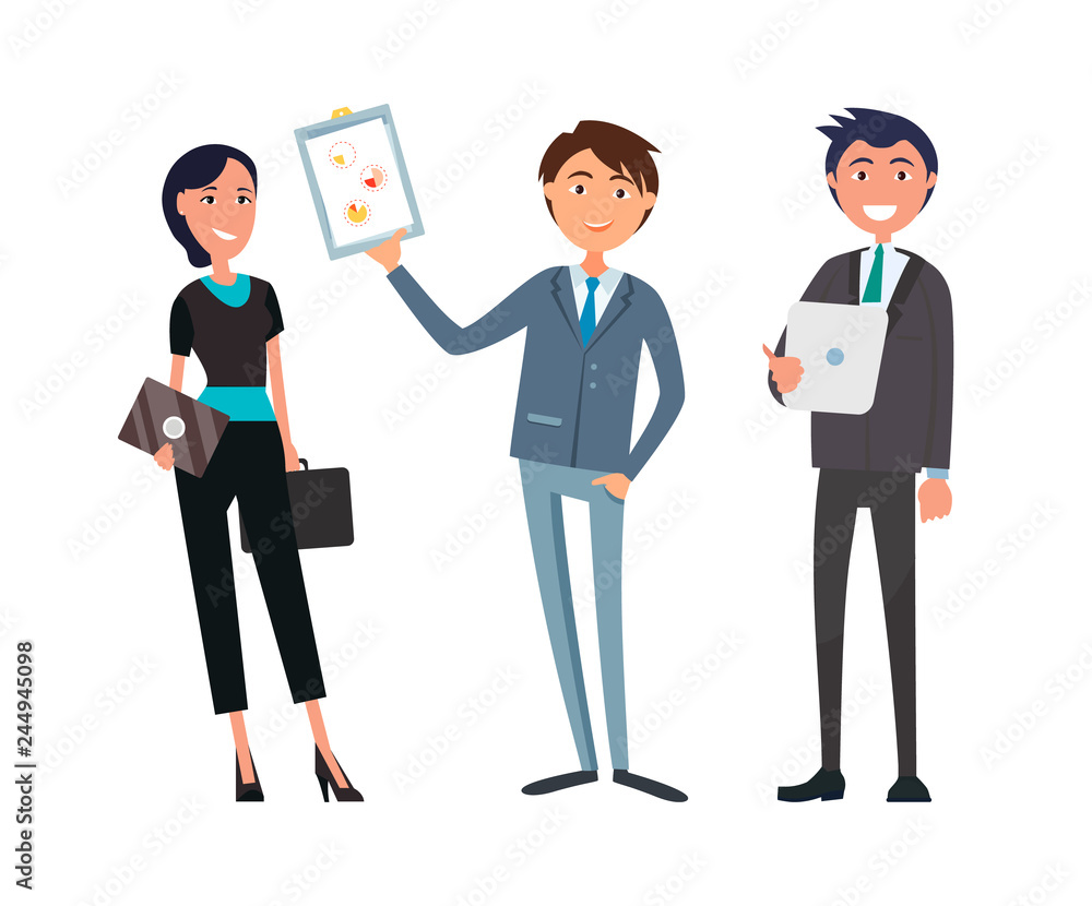 Business People, Man and Woman Planning Strategy Business People, Man and Woman Planning Strategy