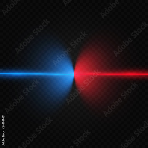 Two color light is isolated on transparent background. Vector illustration