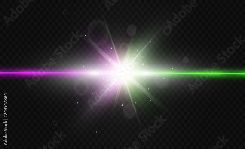 Two color light is isolated on transparent background. Vector illustration