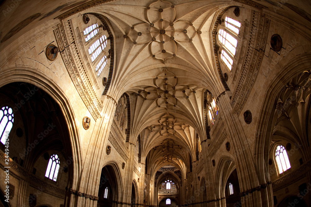   interior of Catholic Church in Spain Salamanca