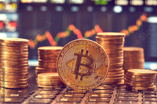 golden bitcoin, conceptual image for crypto currency © fox17