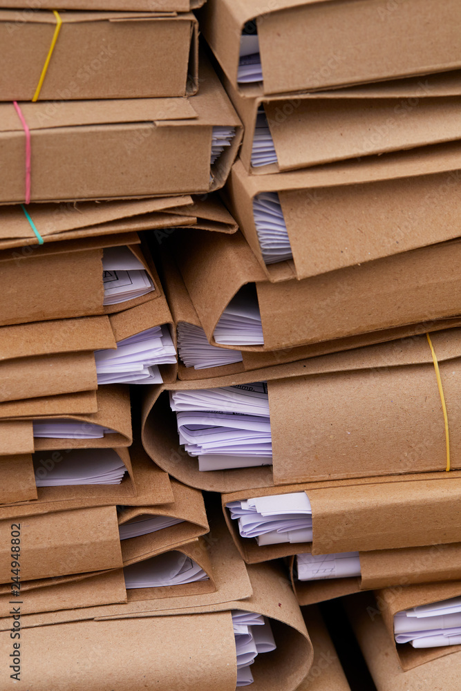 Fototapeta premium Stacks of paper files