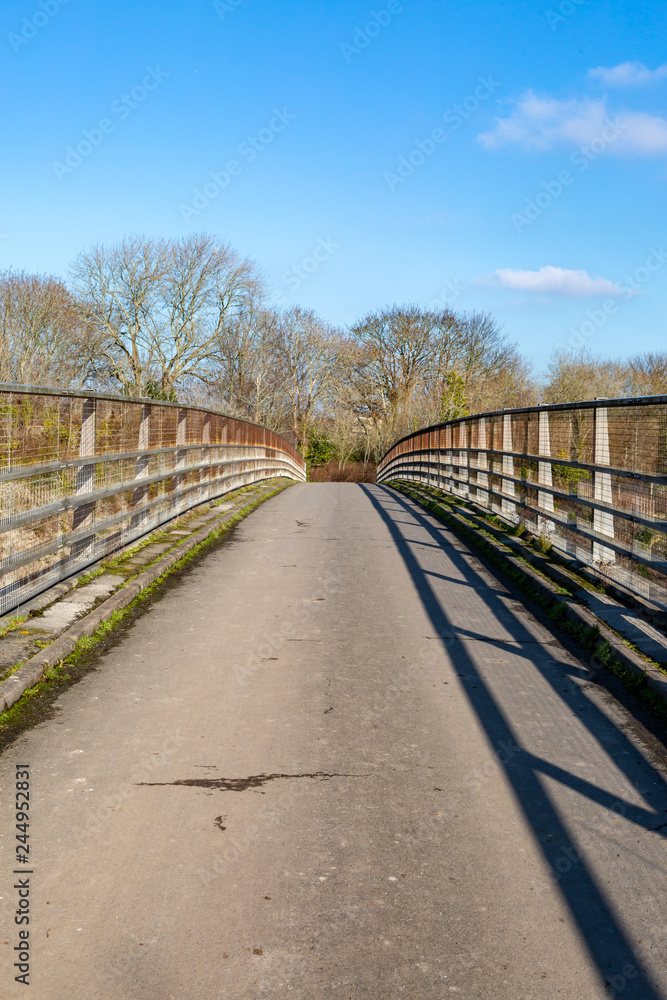 Looking over a foot bridge in Sussex, on a sunny winters day
