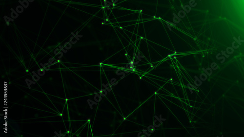 Network with nodes connected background. Technology concept