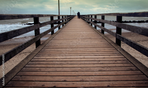 dark pier in winter