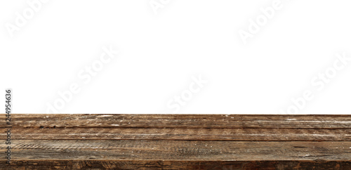 Wooden surface on white background