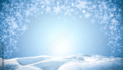 Winter background of snow and frost with free space for your decoration  © magdal3na