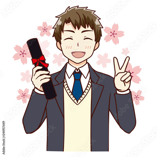 男子 学生 卒業