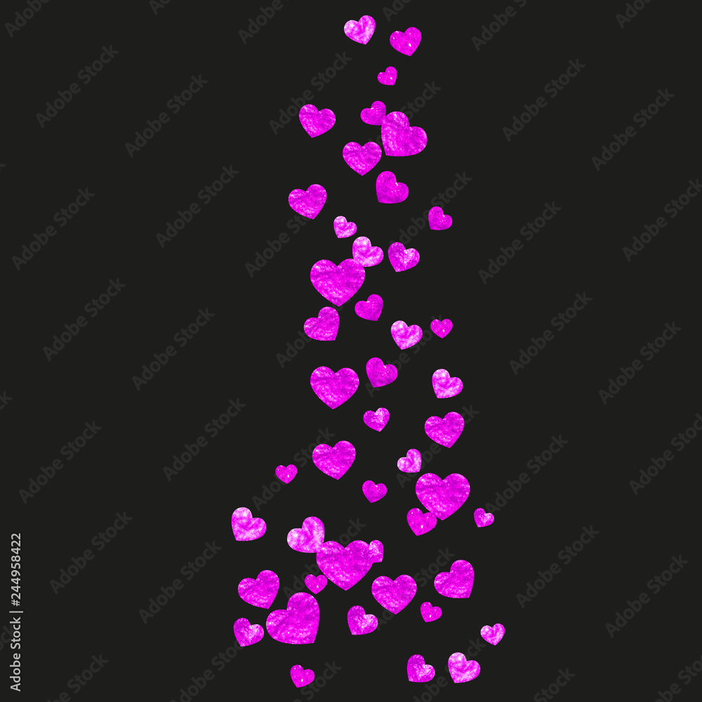 Valentines day card with glitter hearts. Valentines day card with glitter hearts.