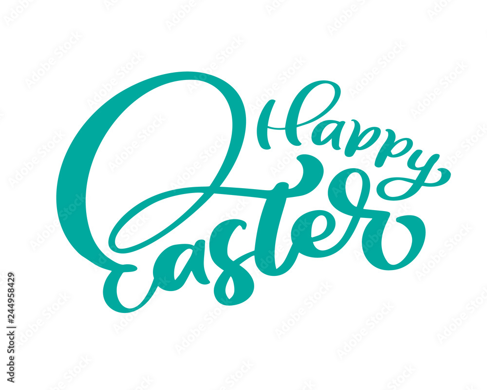 Vector happy Easter Hand drawn calligraphy and brush pen isolated lettering. design for holiday greeting card and invitation of the happy Easter day Vector happy Easter Hand drawn calligraphy and brush pen isolated lettering. design for holiday greeting card and invitation of the happy Easter day