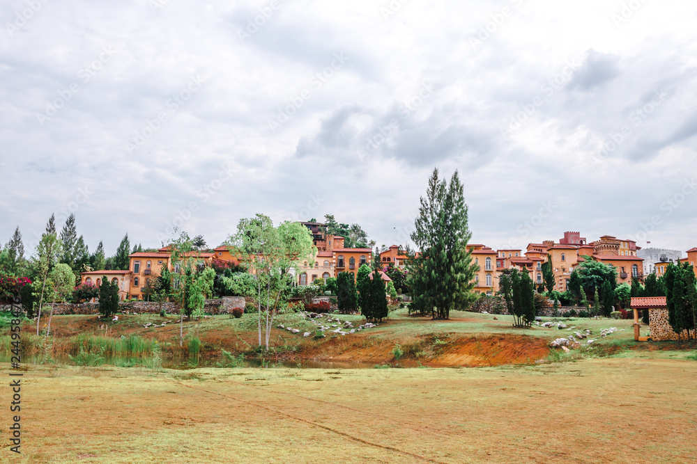 Beautiful city scape parking The Toscana Valley Italian style in khaoyai Nakhon Ratchasrima Beautiful city scape parking The Toscana Valley Italian style in khaoyai Nakhon Ratchasrima