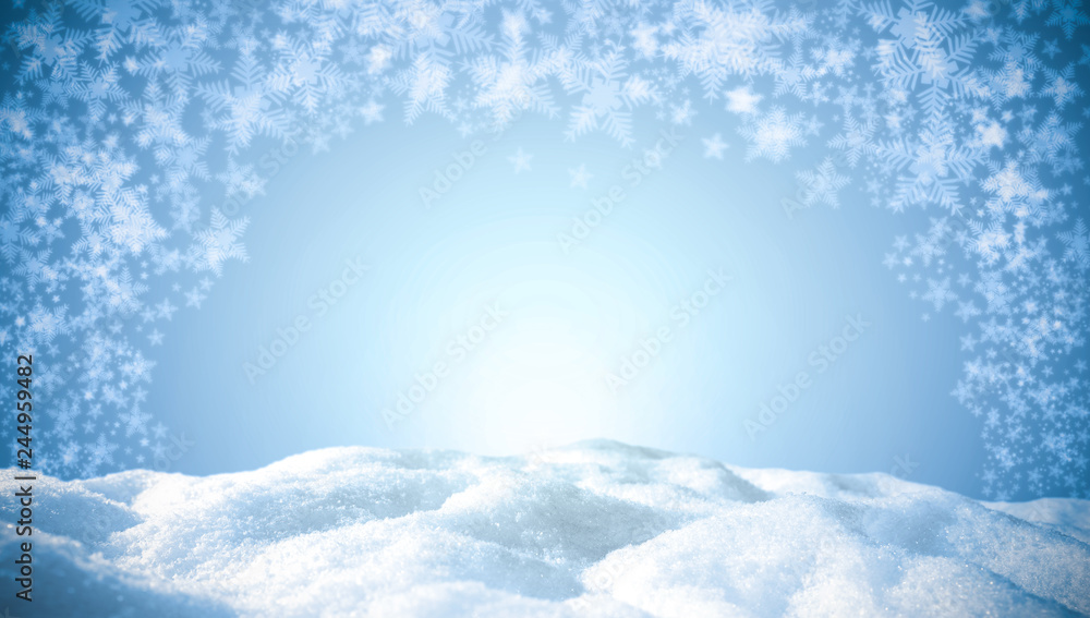 Winter background of snow and frost with free space for your decoration Winter background of snow and frost with free space for your decoration