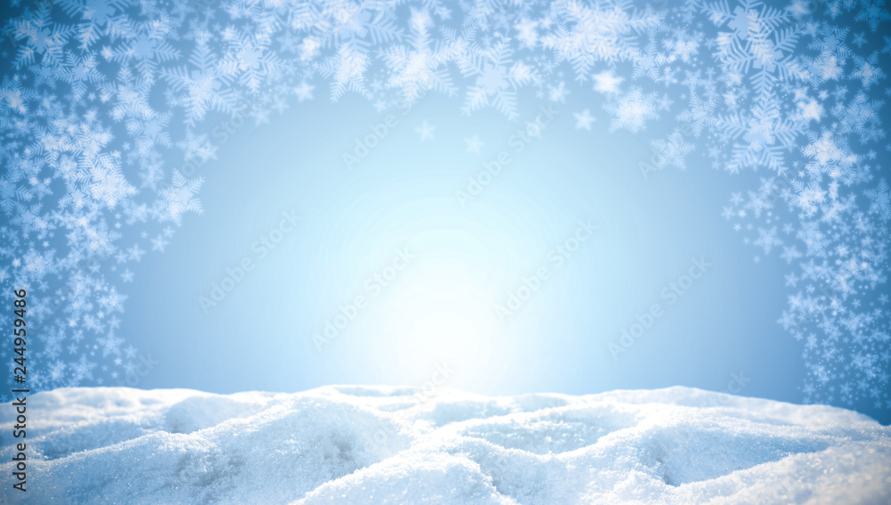 Winter background of snow and frost with free space for your decoration Winter background of snow and frost with free space for your decoration