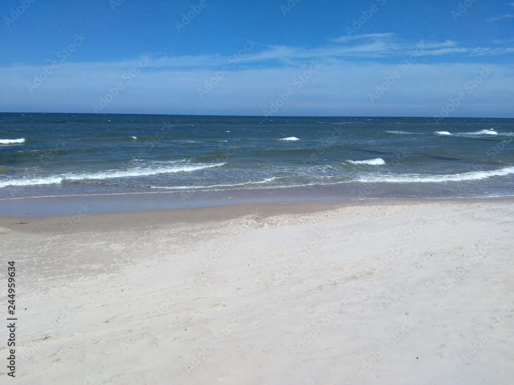 Wybrzeże Bałtyku, fale, plaża, sea coast