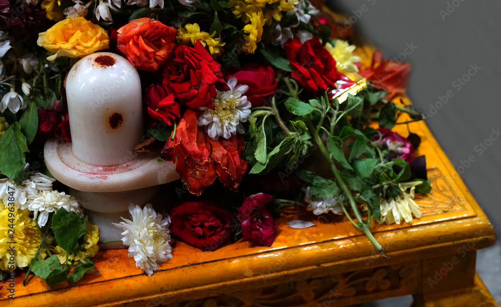 Indian Hindu People Offer Prayers To Shiv Linga Symbolic Form Of God Shiva In A Temple Stock Photo Adobe Stock