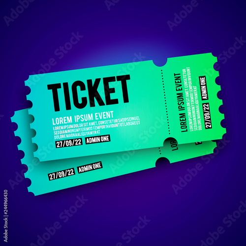 vector illustration colorful VIP entry pass ticket stub design template for party, festival, concert