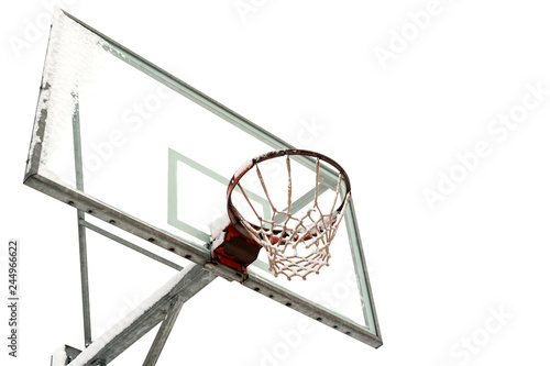 Basketball ring and board with snow © graja