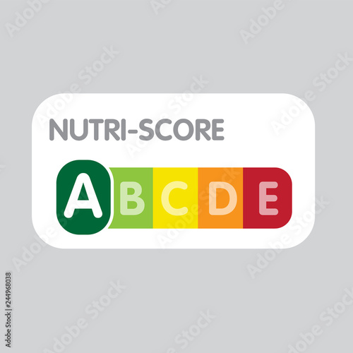Nutri-Score system in France. Sign health care for packaging