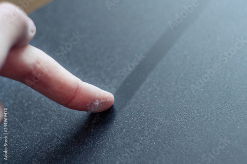 indoor dust,a layer of dust on your finger,the ,cleaning the house.