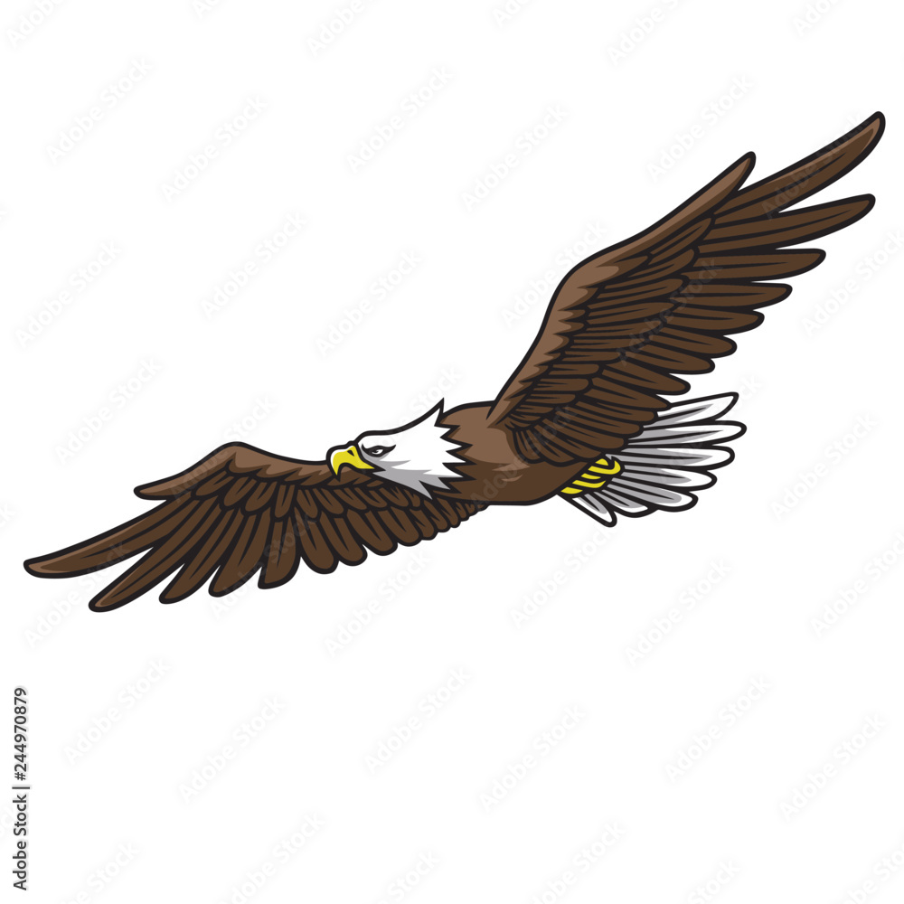 Eagle Mascot Logo Spread Wings Vector Illustration Stock Vector | Adobe ...