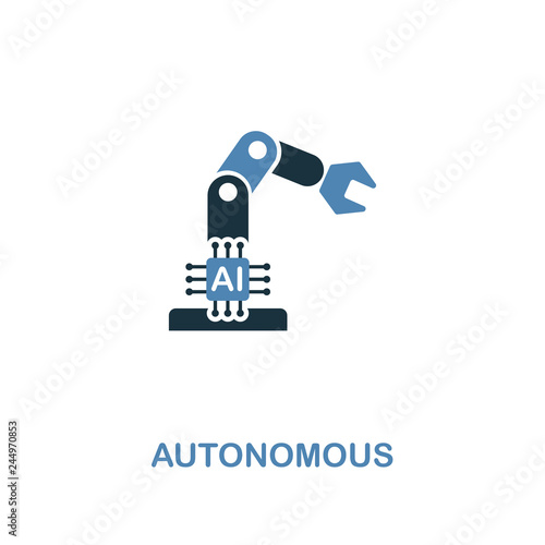 Autonomous icon in two colors design. Premium style from artificial intelligence icon collection. UI and UX. Pixel perfect autonomous icon for web design, apps, software, print usage.