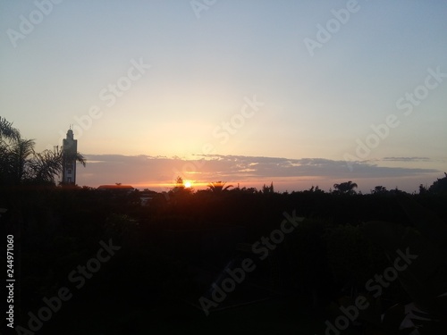 sunset in the city