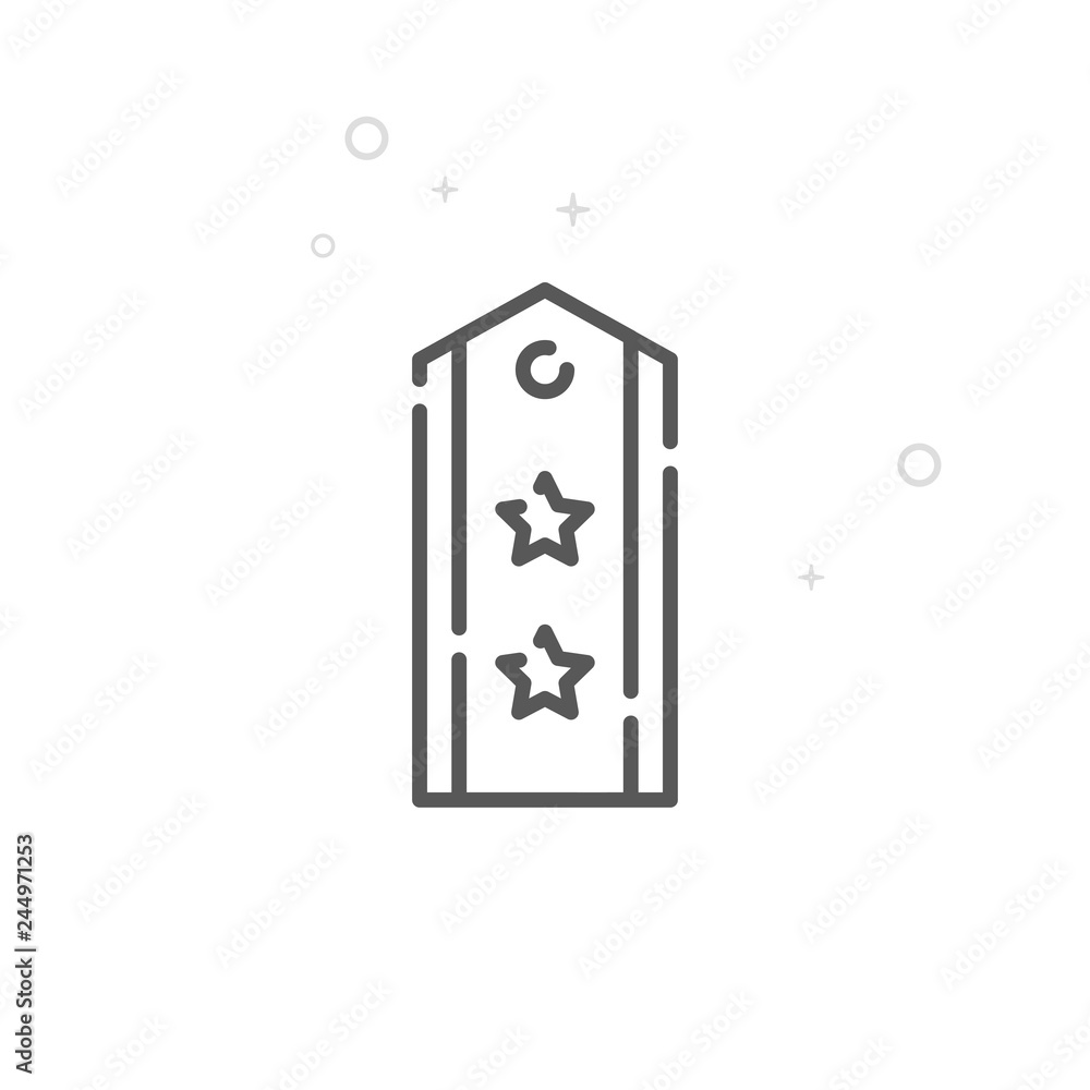 Military Epaulet Vector Line Icon, Symbol, Pictogram, Sign. Light Abstract Geometric Background. Editable Stroke Military Epaulet Vector Line Icon, Symbol, Pictogram, Sign. Light Abstract Geometric Background. Editable Stroke