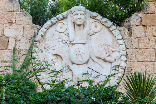 Yasmine Hammamet, TUNISIA - JULY 26 2018: The decorated wall in Yasmine Hammamet, Tunisia, Africa