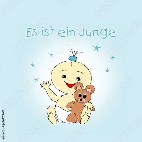 Es ist ein Junge - Grußkarte zur Geburt