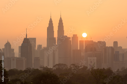 View of sunny day at downtown Kuala Lumpur, Malaysia