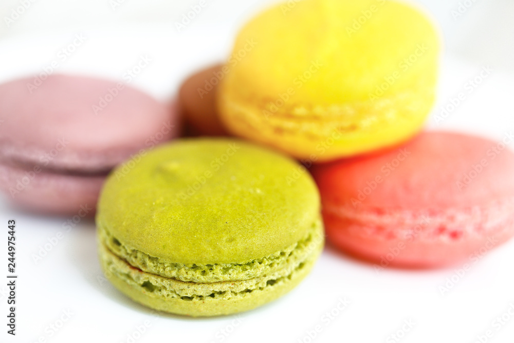 French macaron isolated on white background French macaron isolated on white background