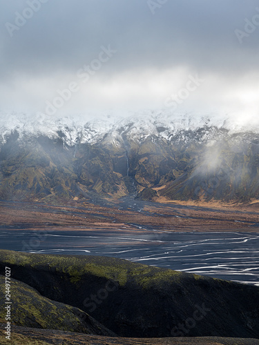 Iceland, clouds over mountains