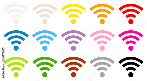 Set Icons Wi-Fi Color