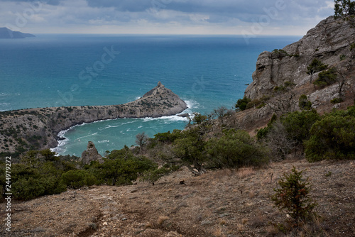 Cape Capchik near Noviy Svet village in winter Crimea. photo