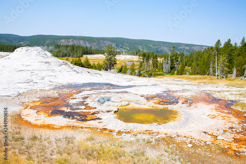 Scenic Yellowstone National Park in Wyoming and Montana, USA