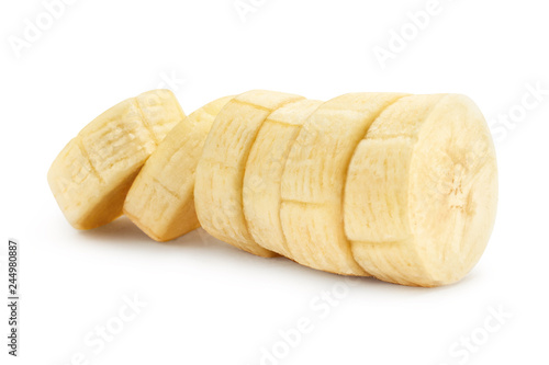 Banana slices, isolated on white background