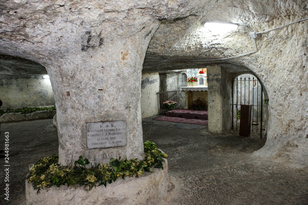 Antica cripta di Sant'Efisio a  Cagliari - Sardegna - Italia
