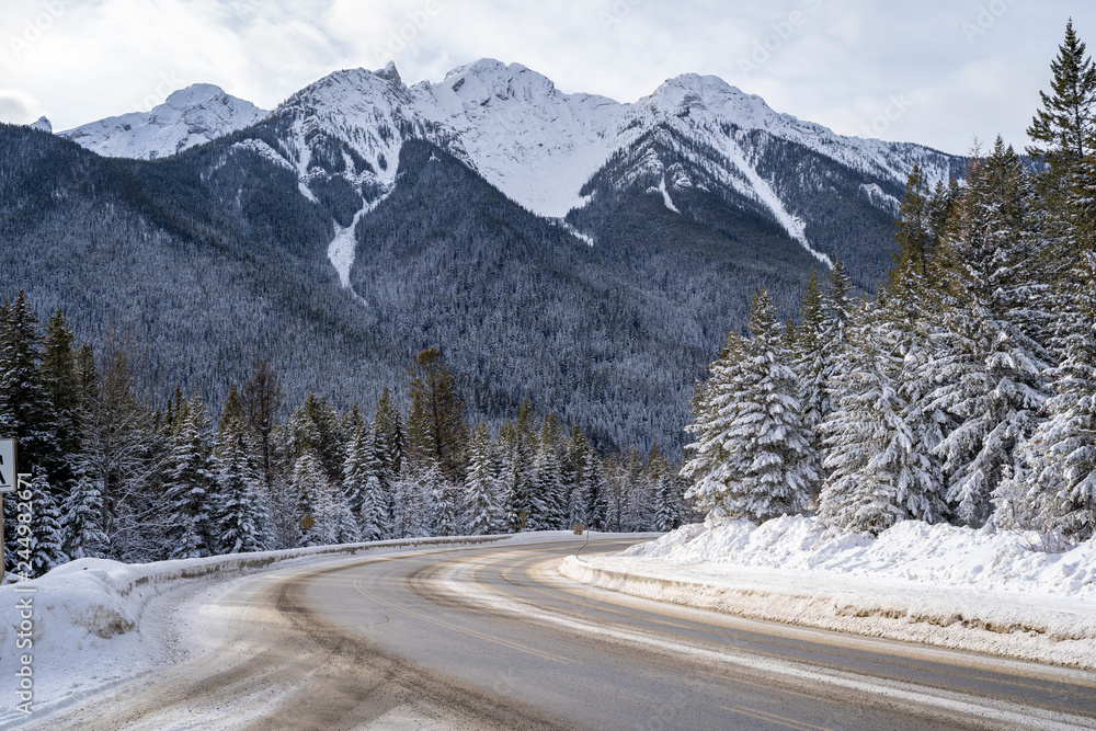 Winter wonderland scene in Kootenay National Park along highway 93 in British Columbia Winter wonderland scene in Kootenay National Park along highway 93 in British Columbia