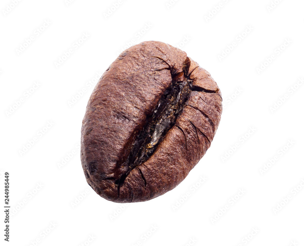 Naklejka premium Roasted coffee bean isolated on white background with clipping path