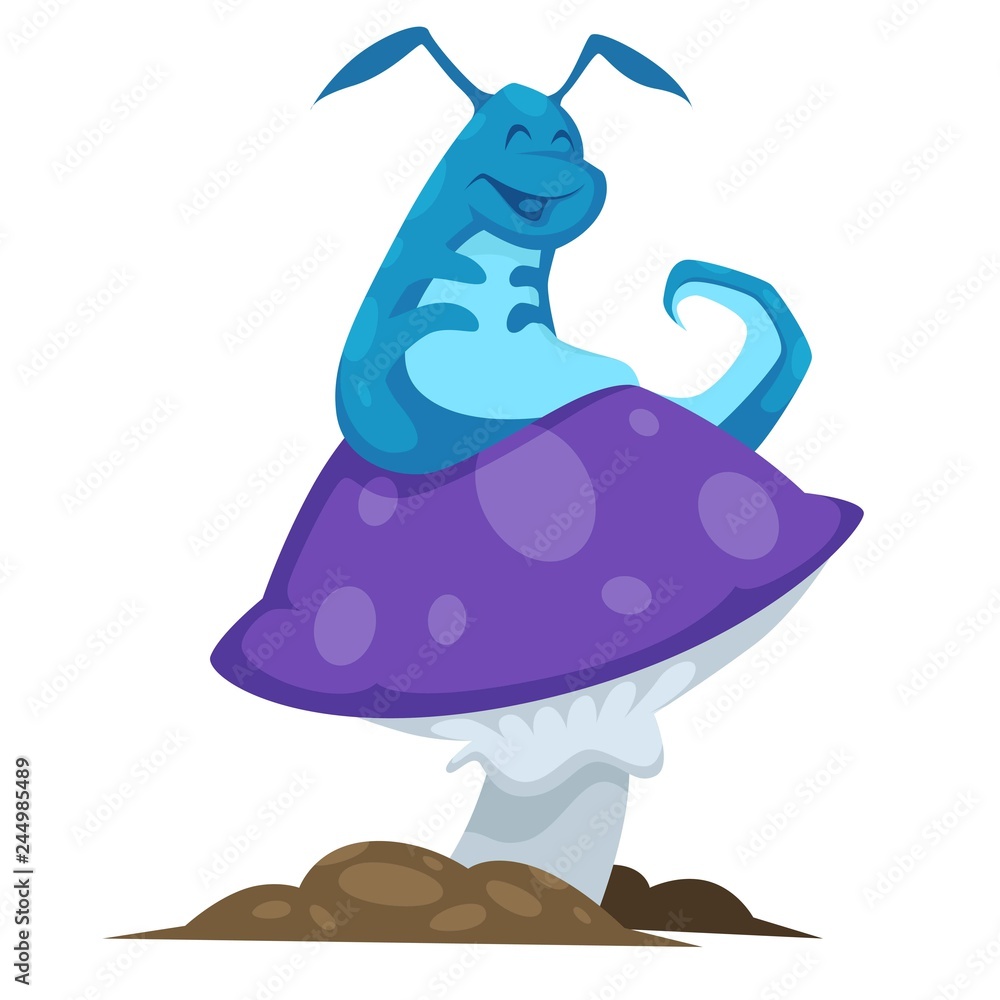 Alice in Wonderland character blue caterpillar vector Alice in Wonderland character blue caterpillar vector