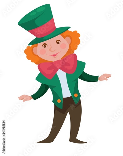 Crazy hatter Alice in Wonderland fairy character