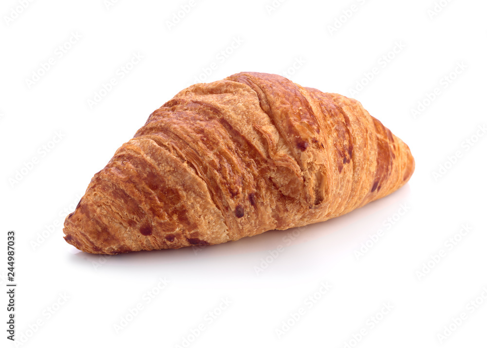 crunchy croissant isolated on white background crunchy croissant isolated on white background