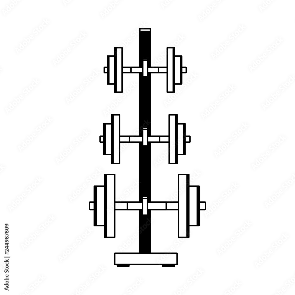 Dumbbells gym weigths in black and white