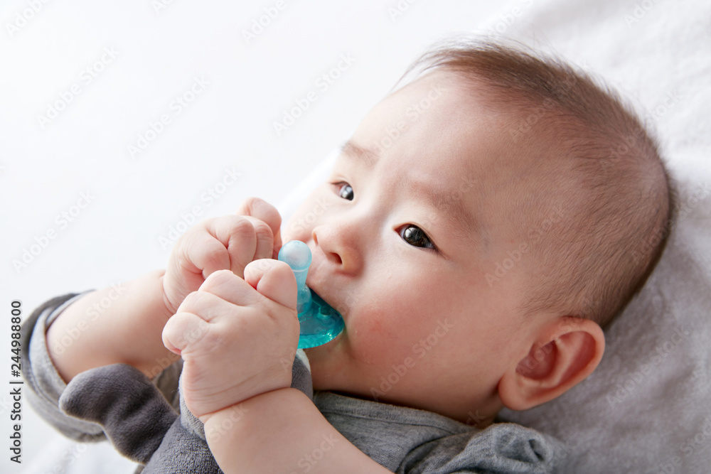Asian cute baby, shot in studio white background Asian cute baby, shot in studio white background