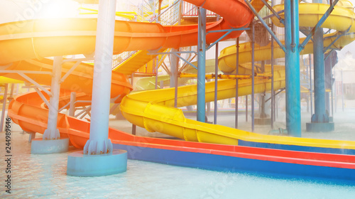 Sliders water park swimming pool